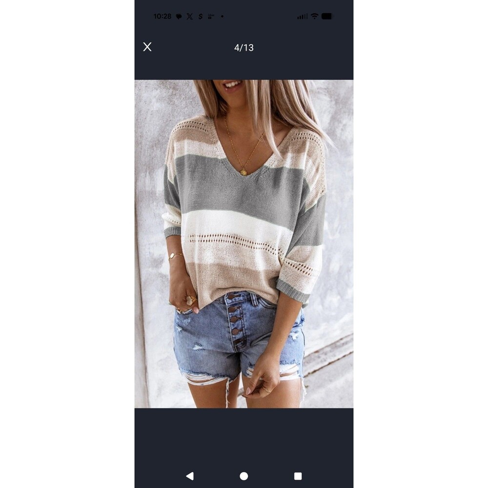 Tan Casual Knit Top